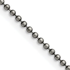 Chisel Stainless Steel Antiqued 2mm 30 inch Beaded Ball Chain