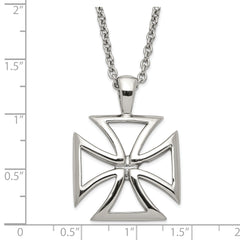 Stainless Steel Polished Cross Pendant Necklace