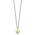 Sophia Jewelers Stainless Steel Yellow CZ Polished Necklace 18 Elegant Women's Accessory