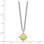 Sophia Jewelers Stainless Steel Yellow CZ Polished Necklace 18 Elegant Women's Accessory