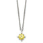 Stainless Steel Polished Yellow CZ 18in Necklace