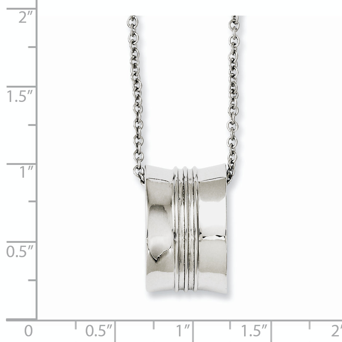 Sophia Jewelers Polished Stainless Steel Geometric Pendant Necklace 18in