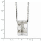 Geometric Pendant Necklace in Stainless Steel, 18in