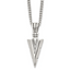 Chisel Stainless Steel Antiqued and Polished Dagger Pendant on a 22 inch Curb Chain Necklace