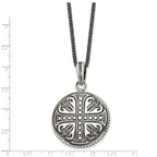 Sophia Jewelers Men's Stainless Steel Cross Necklace Polished & Antiqued, 22in