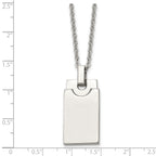 Sophia Jewelers Men's Stainless Steel Polished Necklace with Engravable Pendant