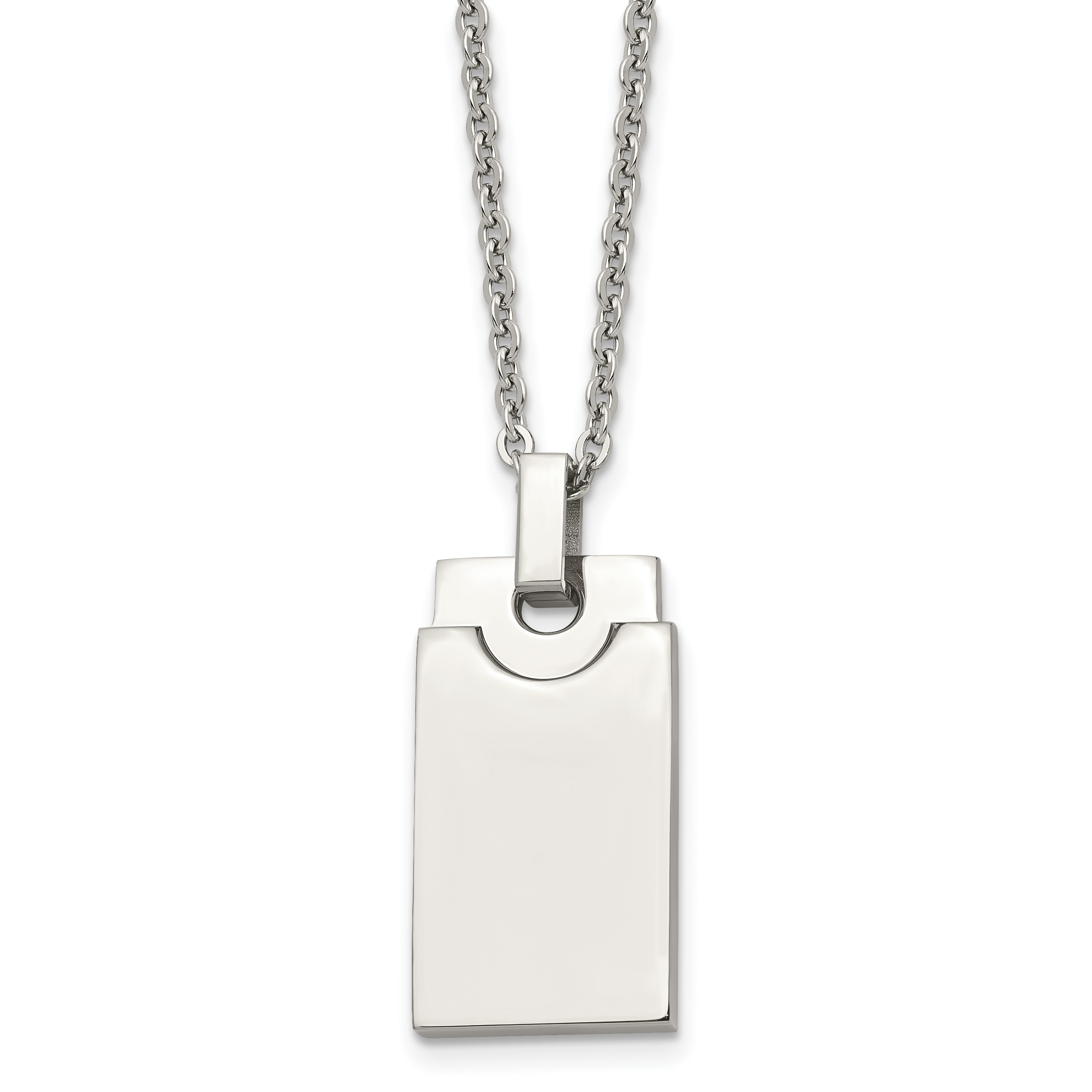 Stainless Steel Polished Square 22in Necklace Main image