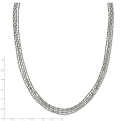 Stainless Steel Polished Multi Strand 17in Necklace