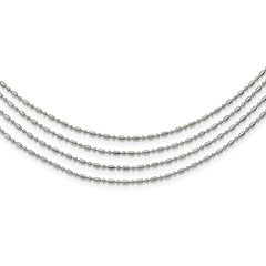 Stainless Steel Polished Multi Strand 17in Necklace