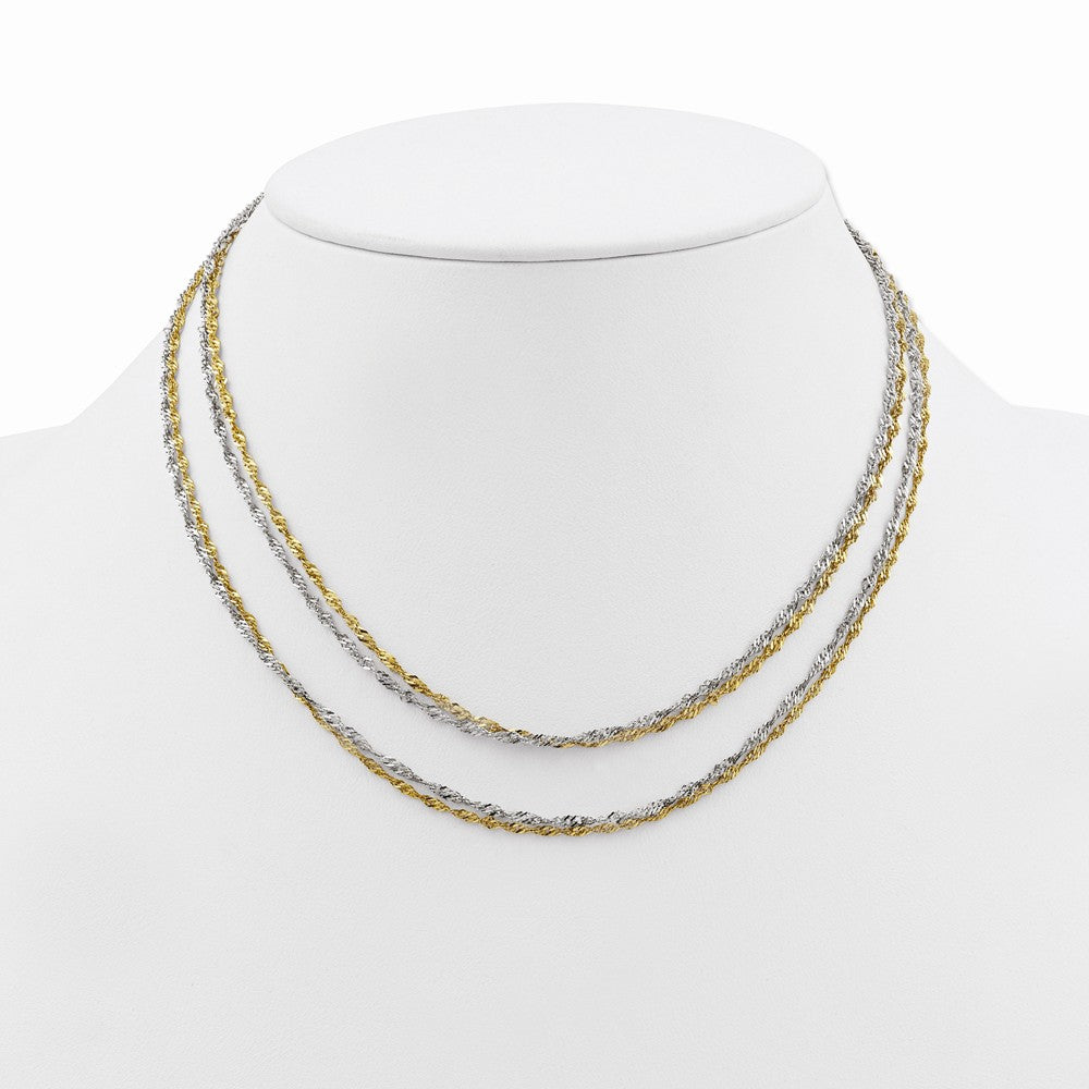 Sophia Jewelers Stainless Steel Polished Gold-Tone Layered Necklace