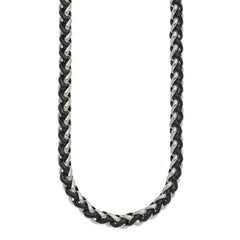 Sophia Jewelers Men's Polished Black IP-Plated Stainless Steel 24 Necklace