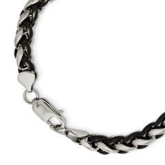 Sophia Jewelers Men's Polished Black IP-Plated Stainless Steel 24 Necklace