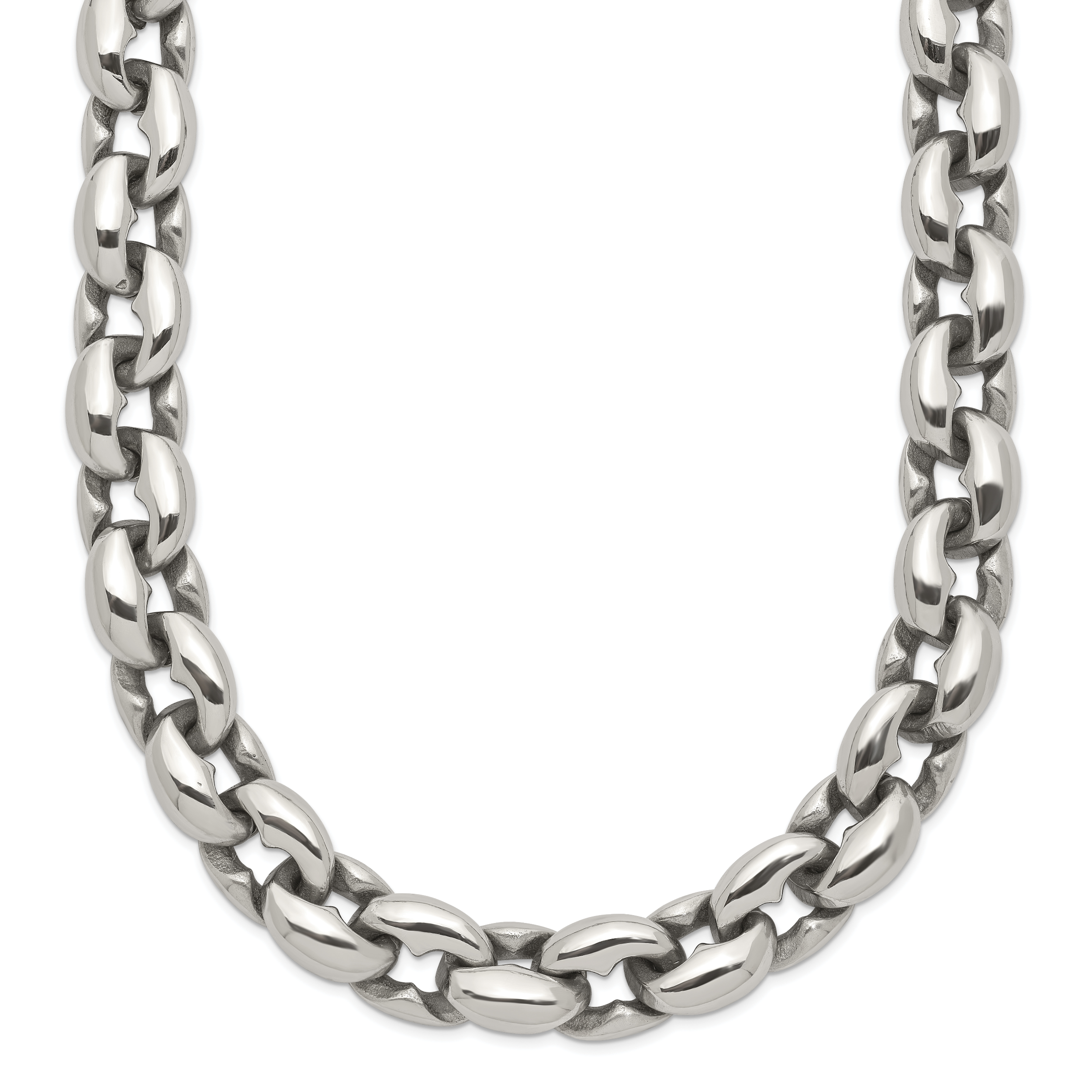Chisel Stainless Steel Polished 24 inch Oval Link Necklace Main image