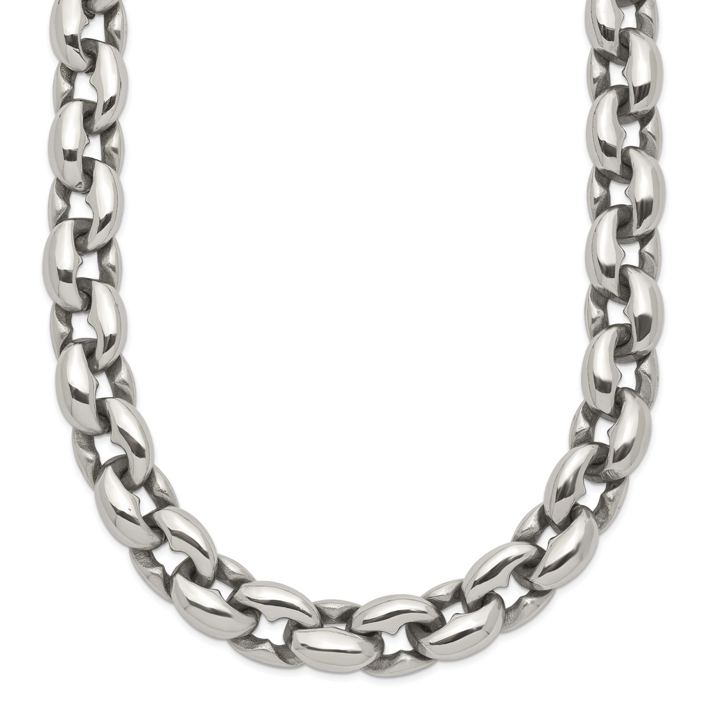 Chisel Stainless Steel Polished 24 inch Oval Link Necklace