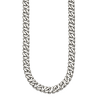 Sophia Jewelers Men's Polished Stainless Steel 24 Curb Chain Necklace