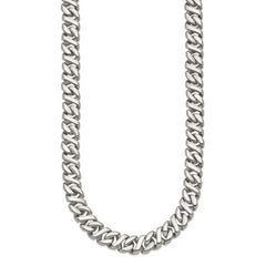 Sophia Jewelers Men's Polished Stainless Steel 24 Curb Chain Necklace