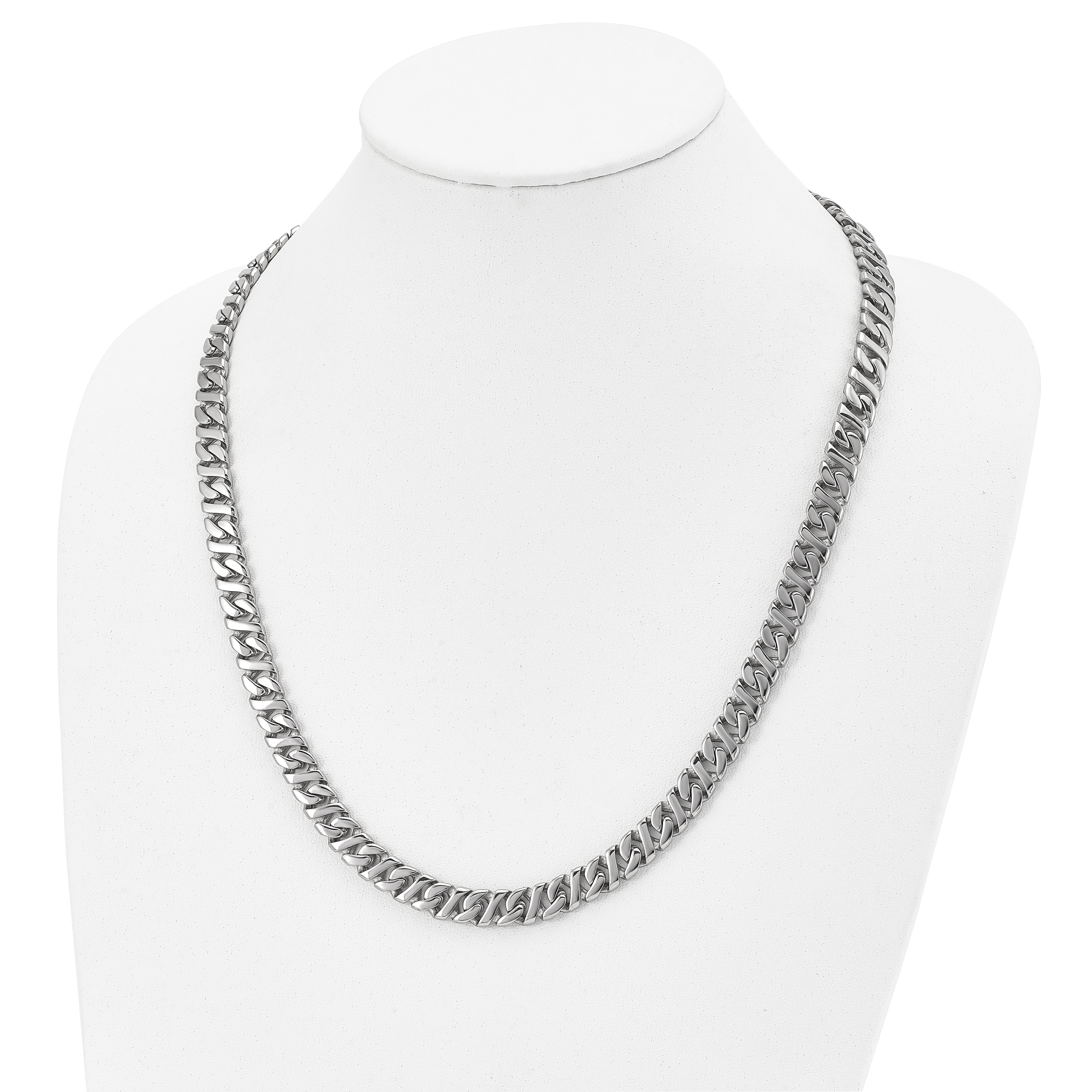 Sophia Jewelers Men's Polished Stainless Steel 24 Curb Chain Necklace