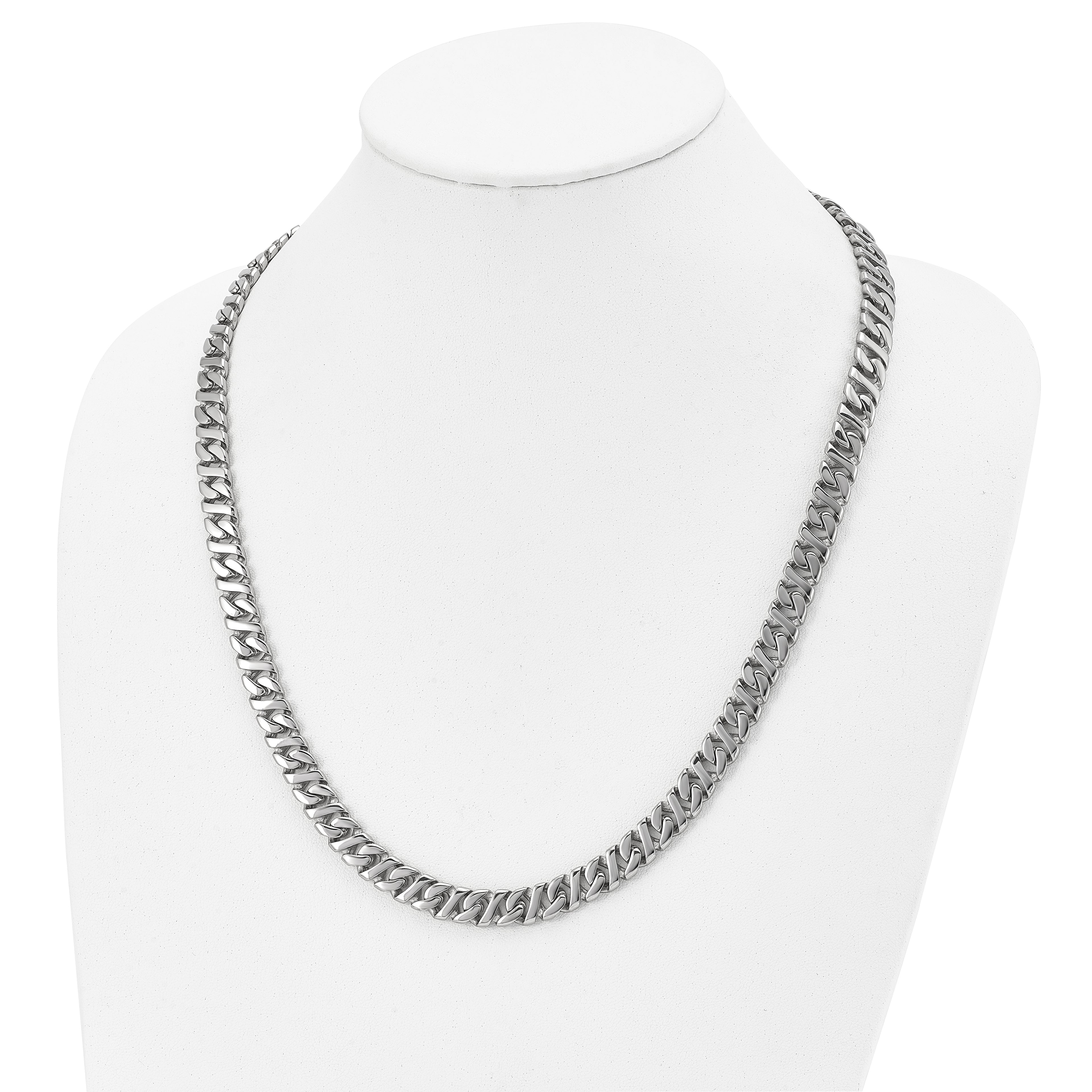 Sophia Jewelers Men's Polished Stainless Steel 24 Curb Chain Necklace