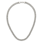 Sophia Jewelers Men's Polished Stainless Steel 24 Curb Chain Necklace