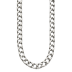 Sophia Jewelers Men's Polished Stainless Steel Curb Chain Necklace 24 Elegant Gift-Ready
