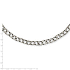 Sophia Jewelers Men's Polished Stainless Steel Curb Chain Necklace 24 Elegant Gift-Ready