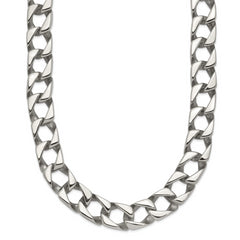 Chisel Stainless Steel Polished 24 inch Square Link Necklace
