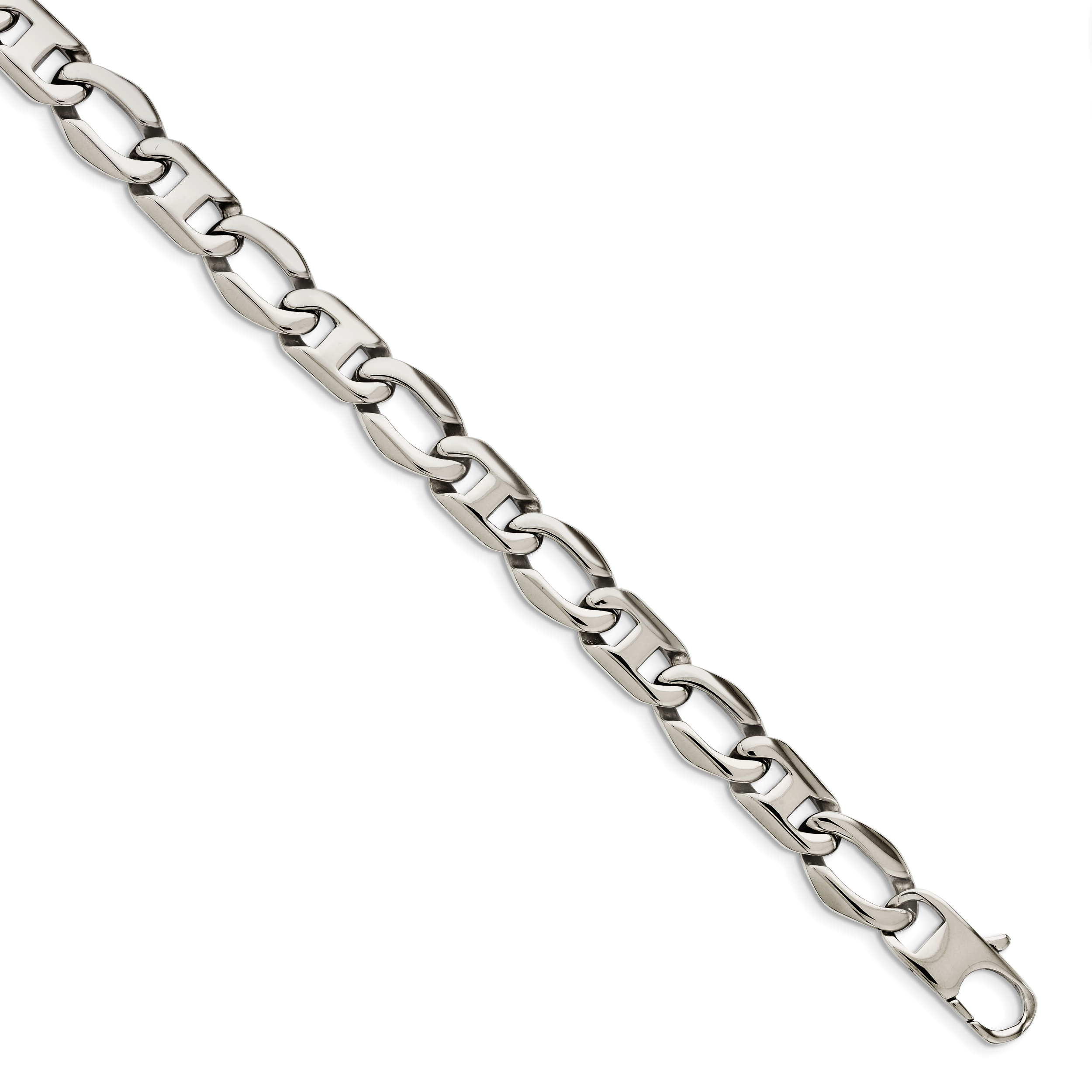 Sophia Jewelers Men's Polished Stainless Steel Necklace Gift Ready 24 Inch
