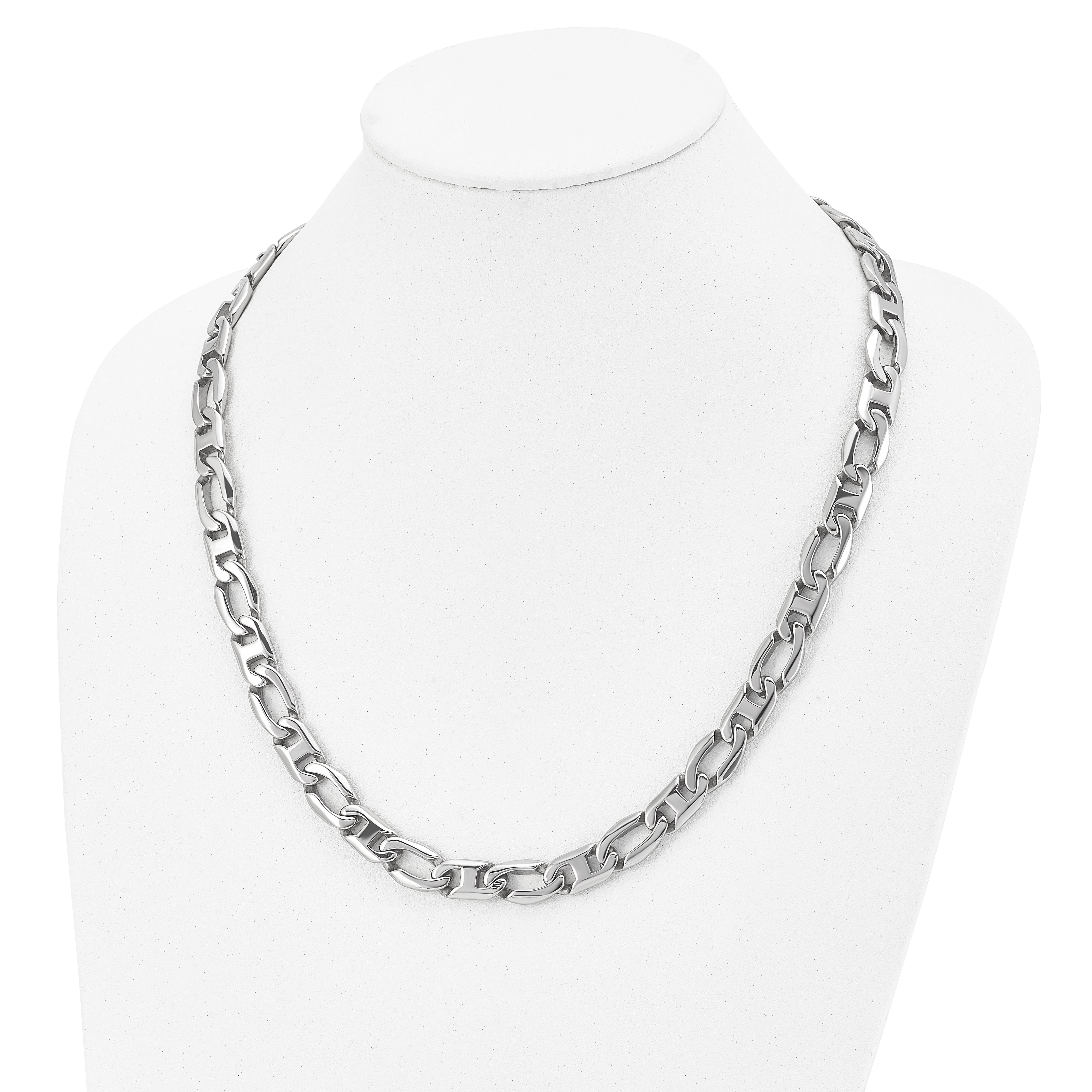 Sophia Jewelers Men's Polished Stainless Steel Necklace Gift Ready 24 Inch