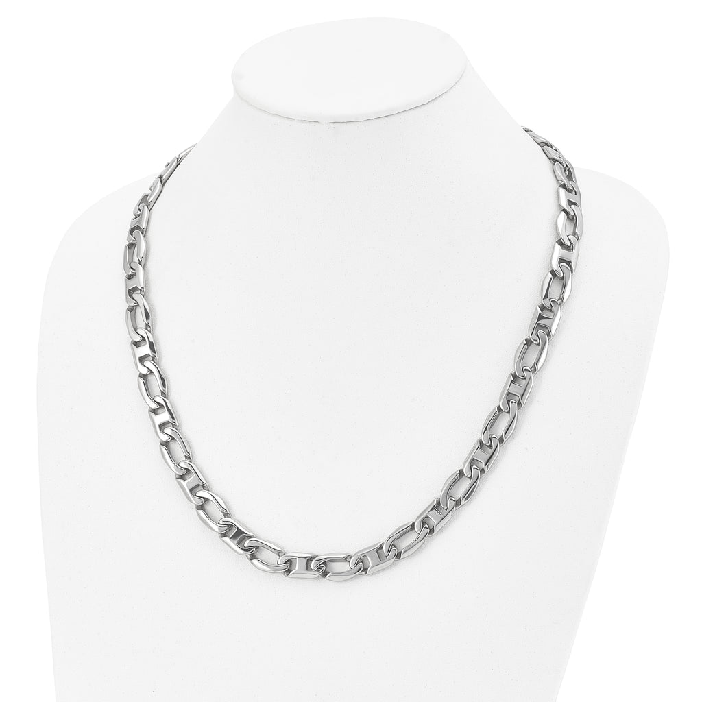 Sophia Jewelers Men's Polished Stainless Steel Necklace Gift Ready 24 Inch