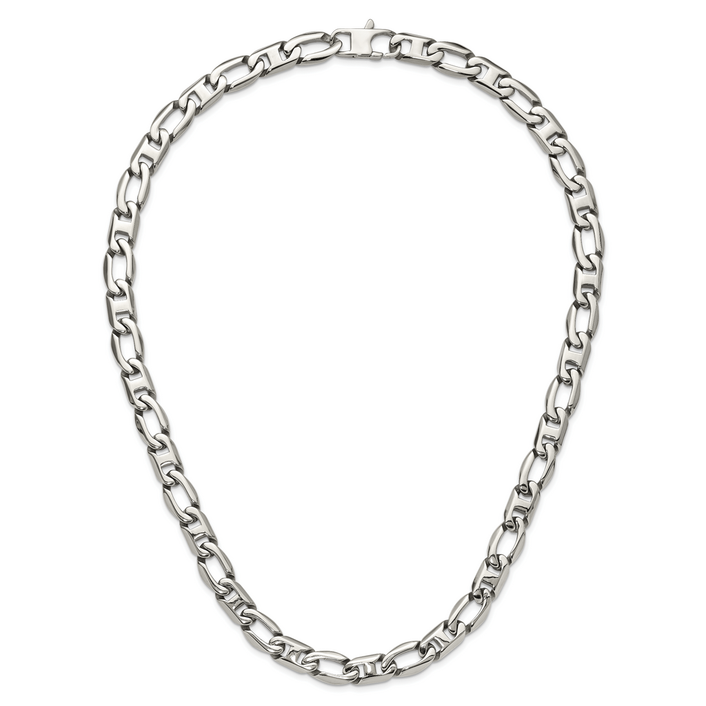 Sophia Jewelers Men's Polished Stainless Steel Necklace Gift Ready 24 Inch