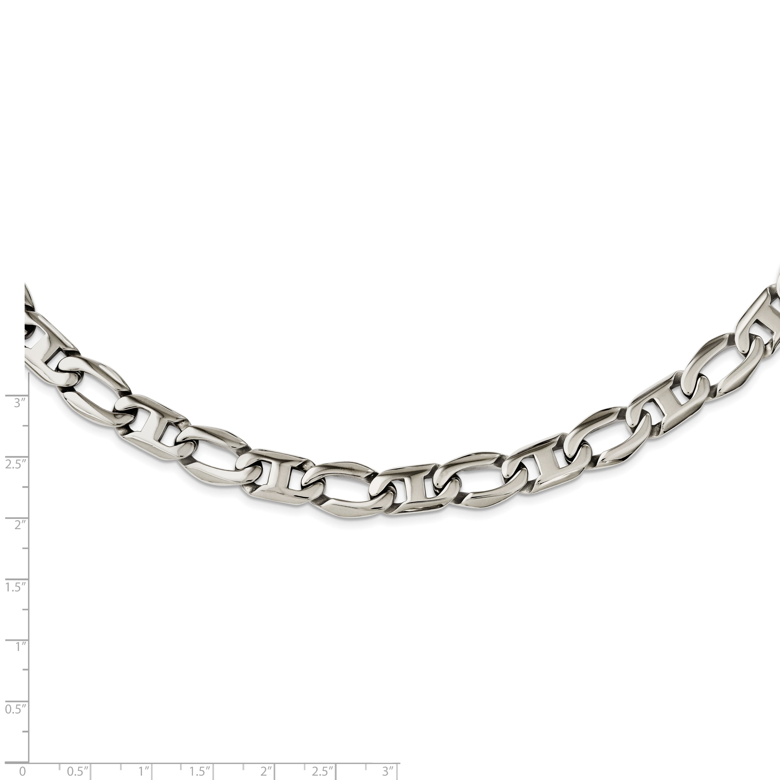 Sophia Jewelers Men's Polished Stainless Steel Necklace Gift Ready 24 Inch
