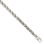 Sophia Jewelers Men's Polished Stainless Steel 24 Square Link Necklace