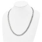 Sophia Jewelers Men's Polished Stainless Steel 24 Square Link Necklace
