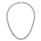Sophia Jewelers Men's Polished Stainless Steel 24 Square Link Necklace
