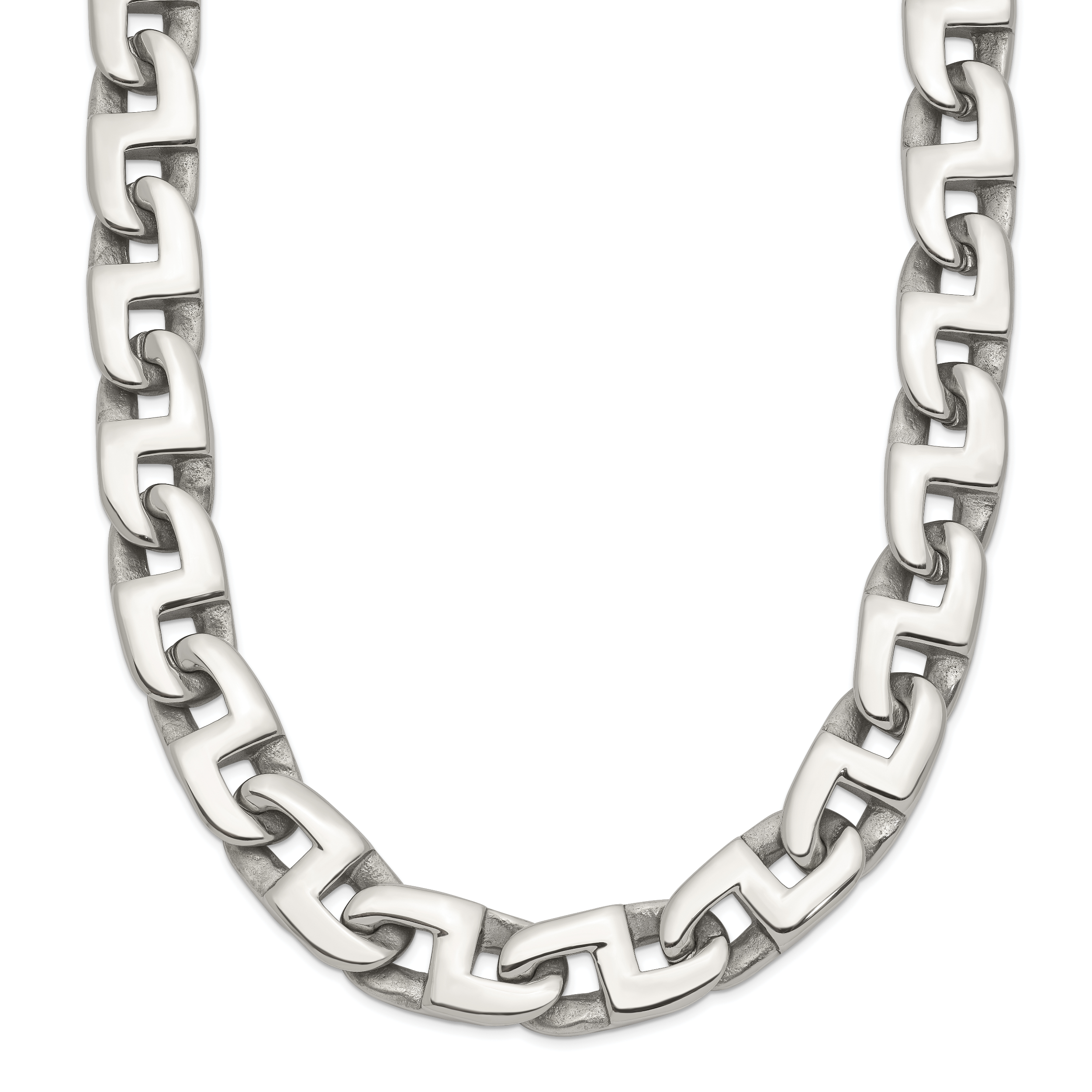 Chisel Stainless Steel Polished 24 inch Fancy Square Link Necklace Main image