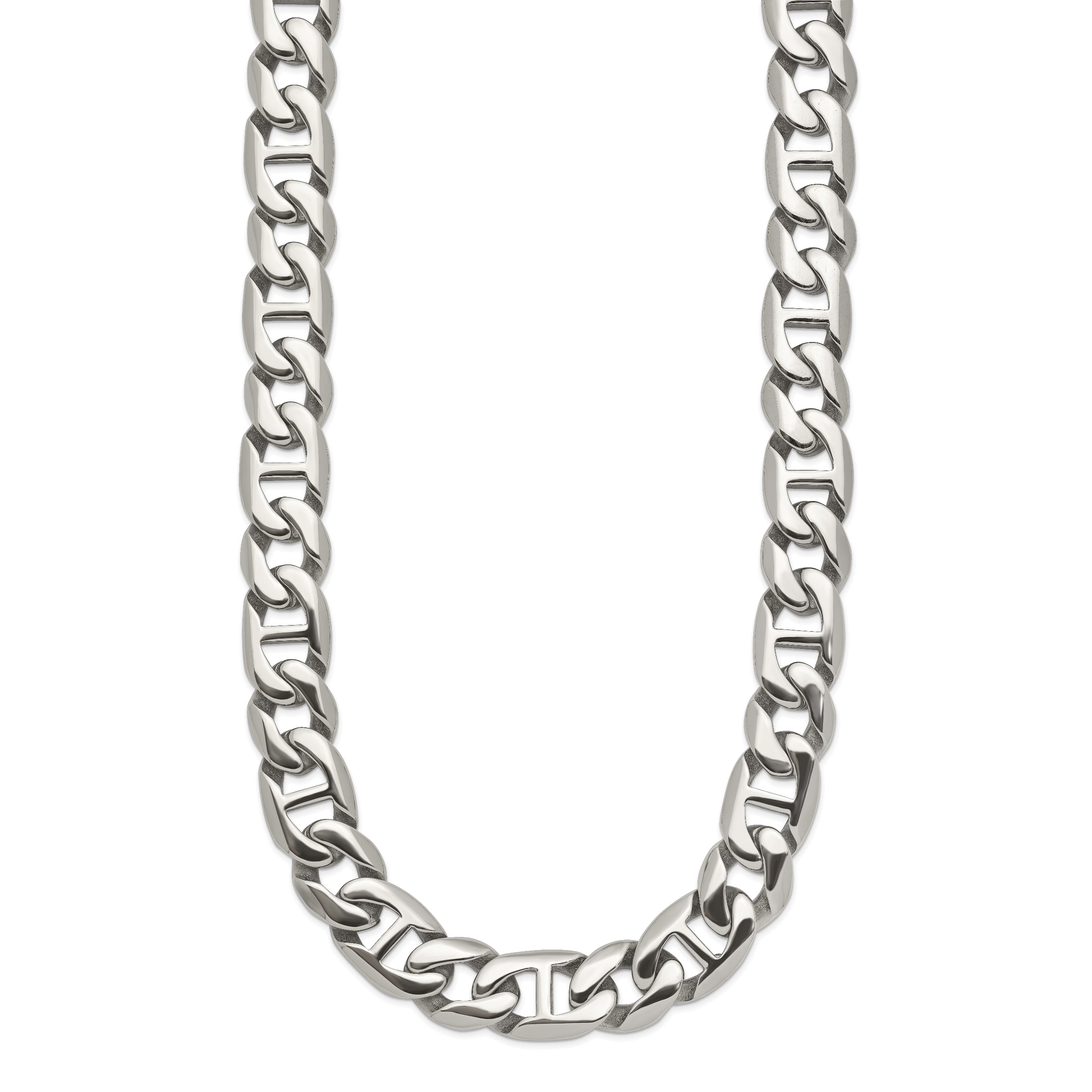 Sophia Jewelers Men's Polished Stainless Steel 24 Chain Necklace Gift-Ready
