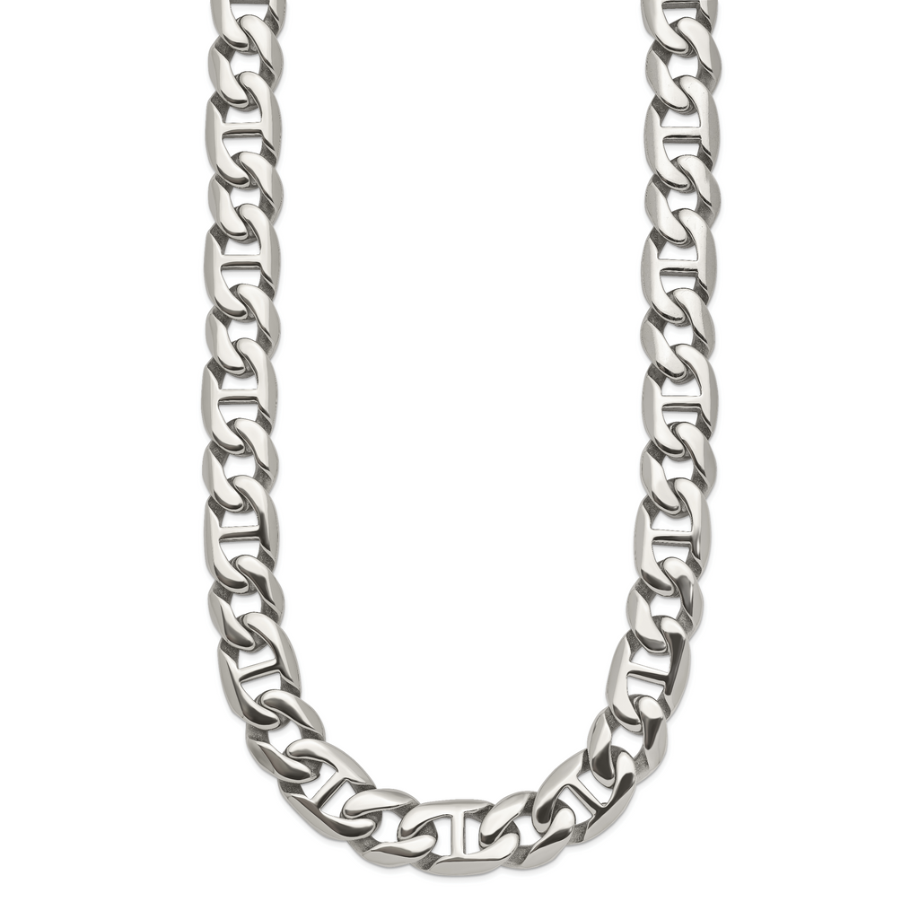 Sophia Jewelers Men's Polished Stainless Steel 24 Chain Necklace Gift-Ready