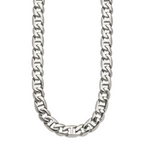 Sophia Jewelers Men's Polished Stainless Steel 24 Chain Necklace Gift-Ready
