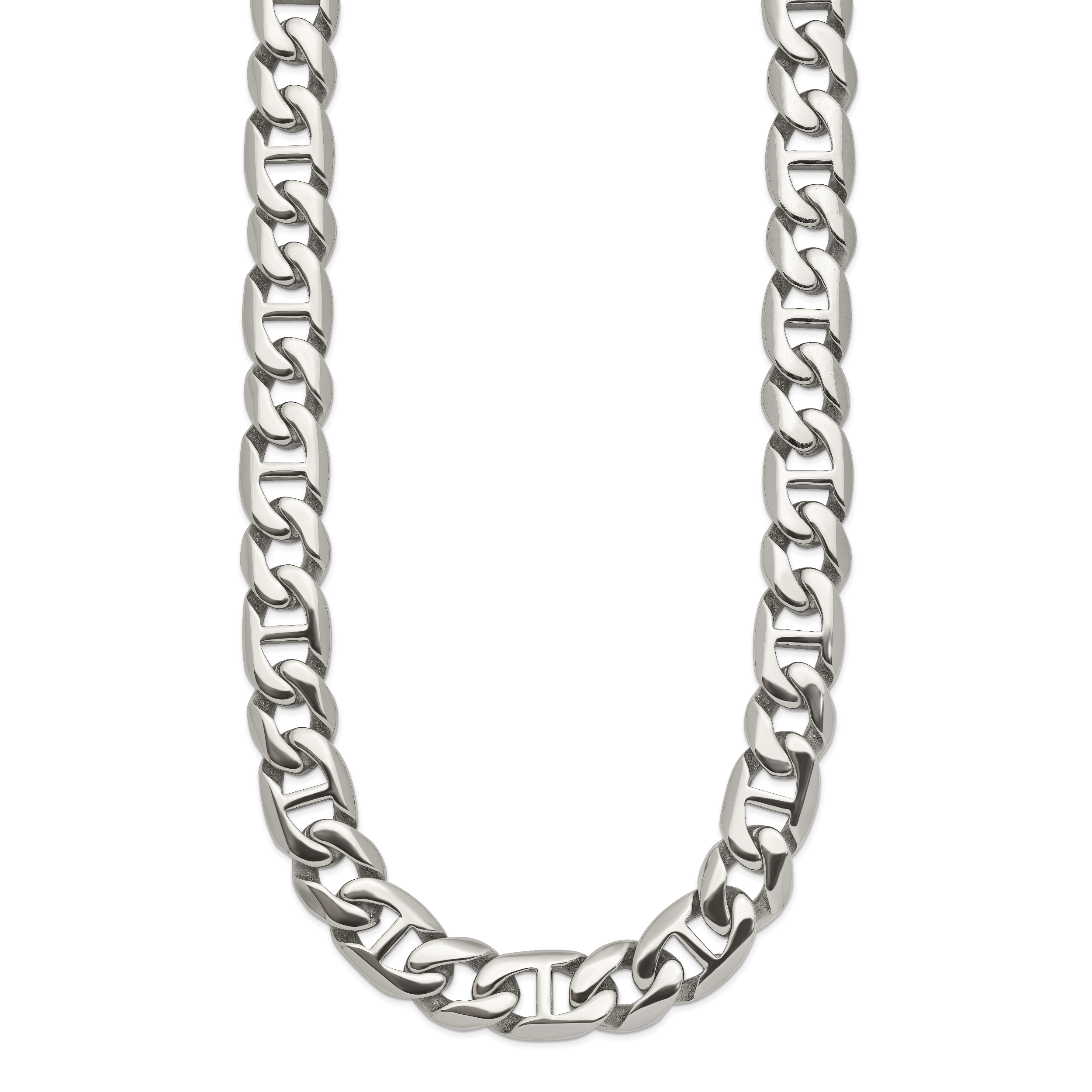 Sophia Jewelers Men's Polished Stainless Steel 24 Chain Necklace Gift-Ready