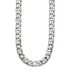 Sophia Jewelers Men's Polished Stainless Steel 24 Chain Necklace Gift-Ready