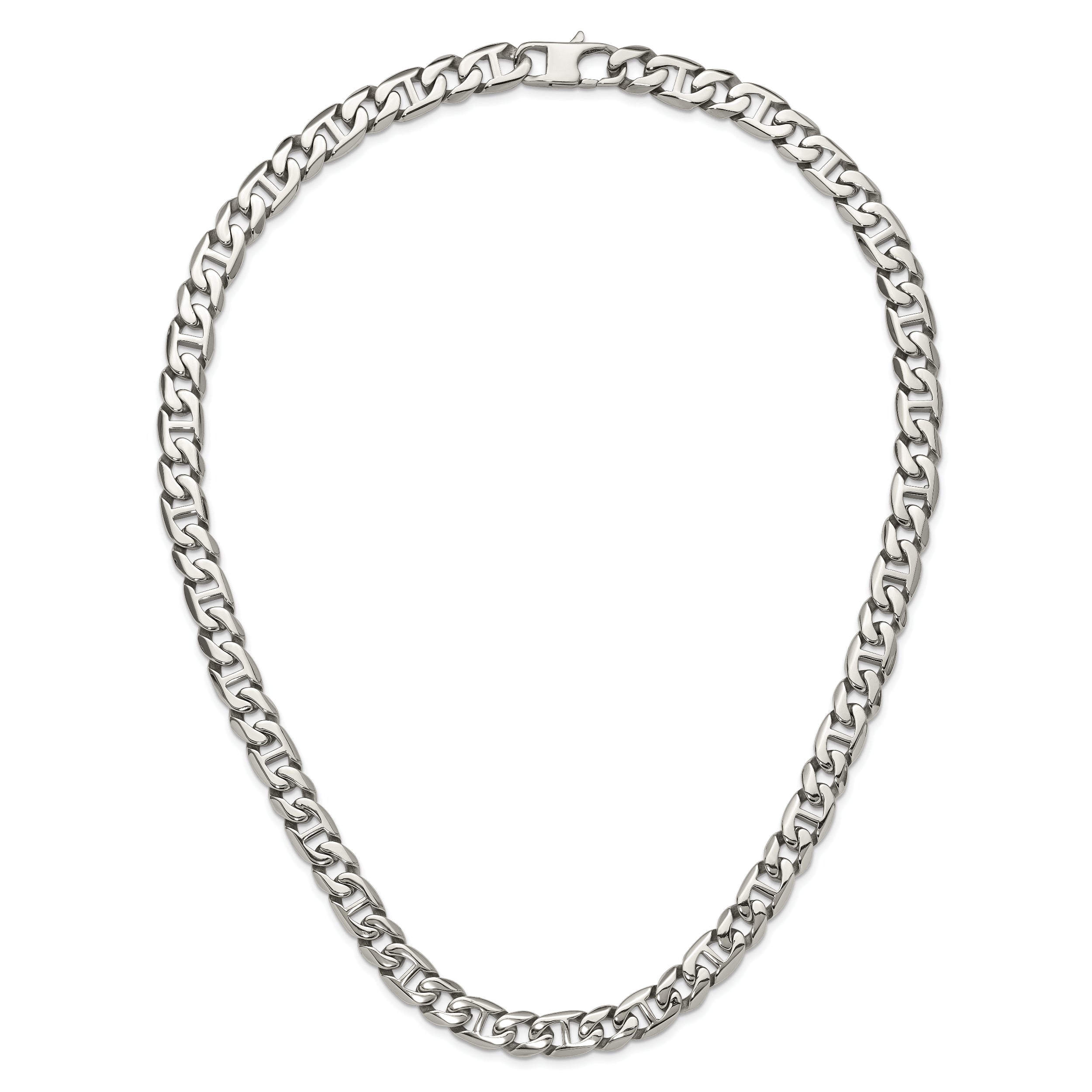 Sophia Jewelers Men's Polished Stainless Steel 24 Chain Necklace Gift-Ready