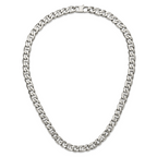 Sophia Jewelers Men's Polished Stainless Steel 24 Chain Necklace Gift-Ready
