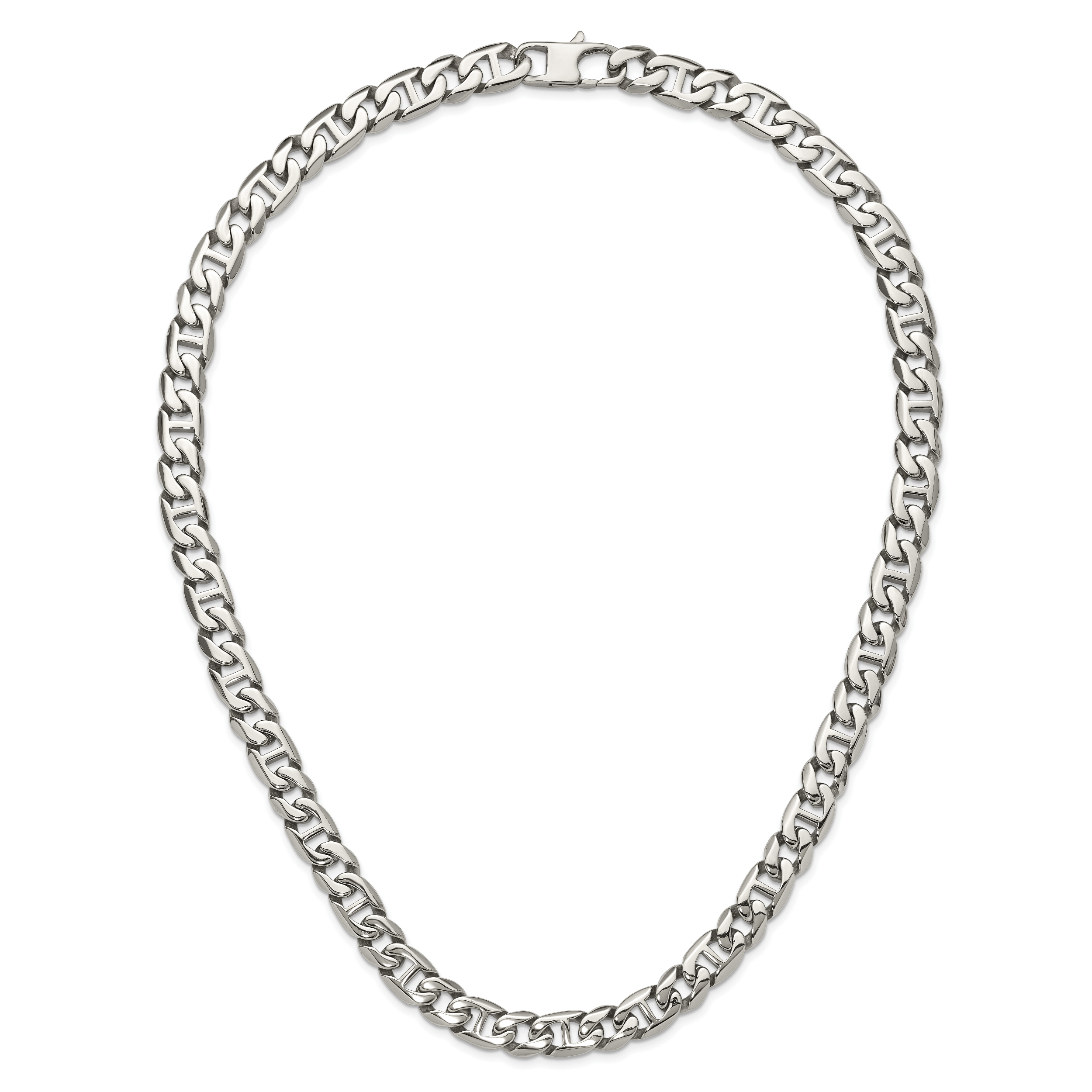 Sophia Jewelers Men's Polished Stainless Steel 24 Chain Necklace Gift-Ready