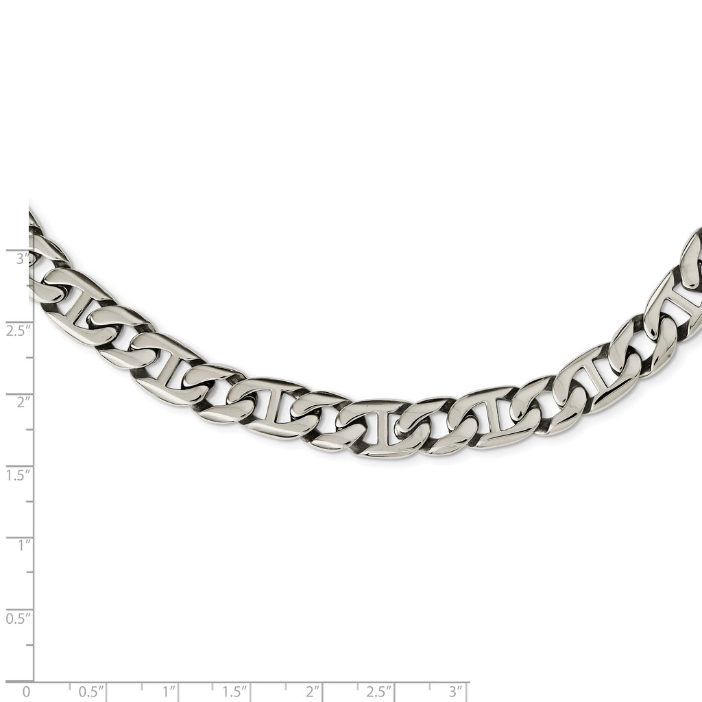 Sophia Jewelers Men's Polished Stainless Steel 24 Chain Necklace Gift-Ready