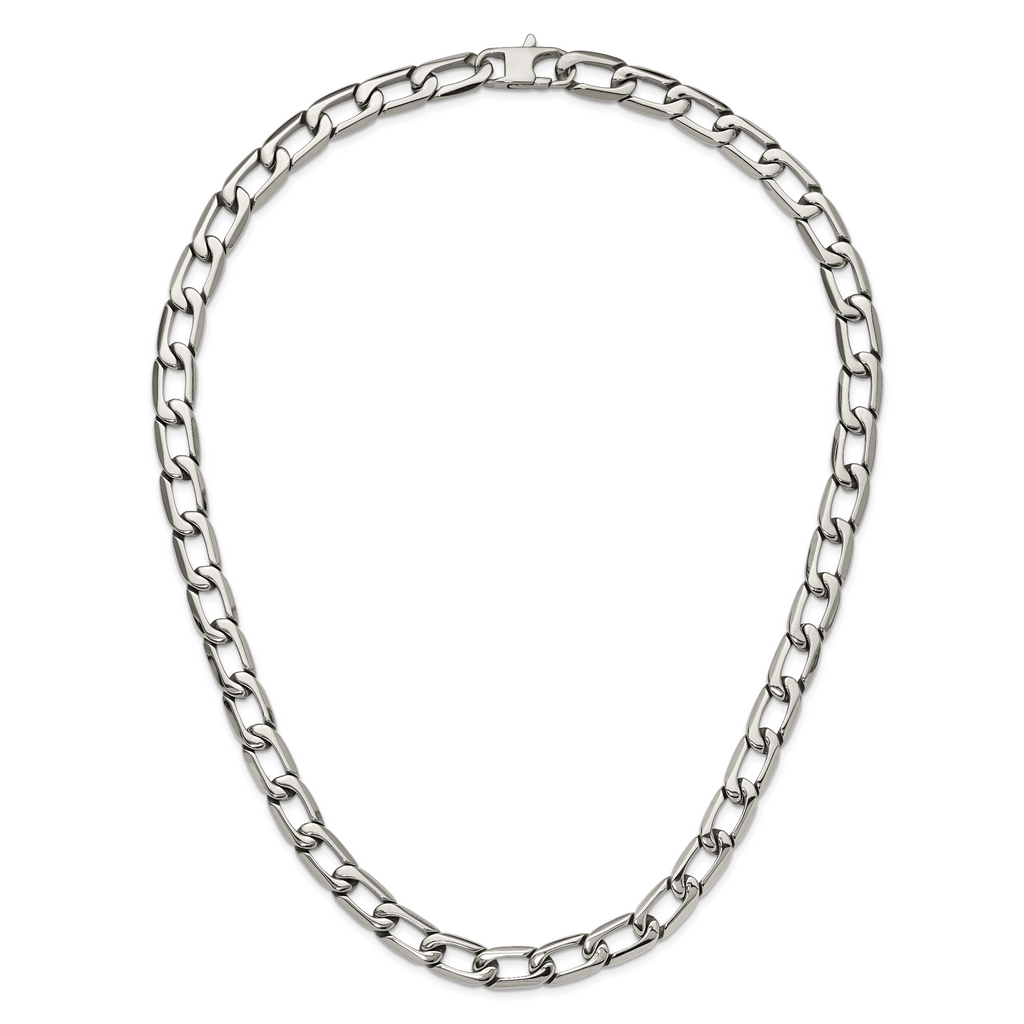 Chisel Men's Polished Stainless Steel Curb Necklace Gift Ready 24 Inch