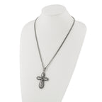 Stainless Steel Antiqued & Polished Crucifix Necklace
