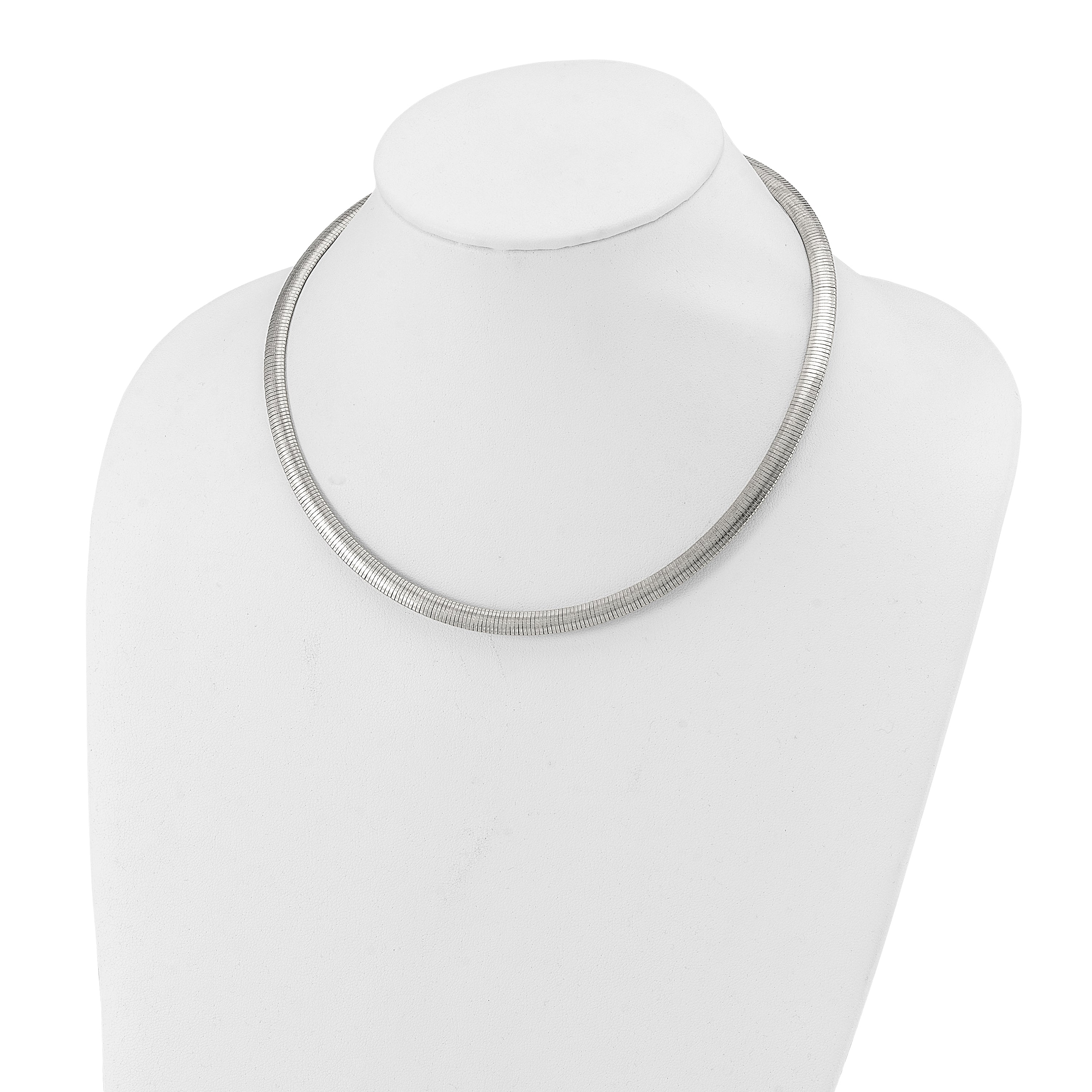 Stainless Steel Omega Necklace with Polished Finish in Gift Box