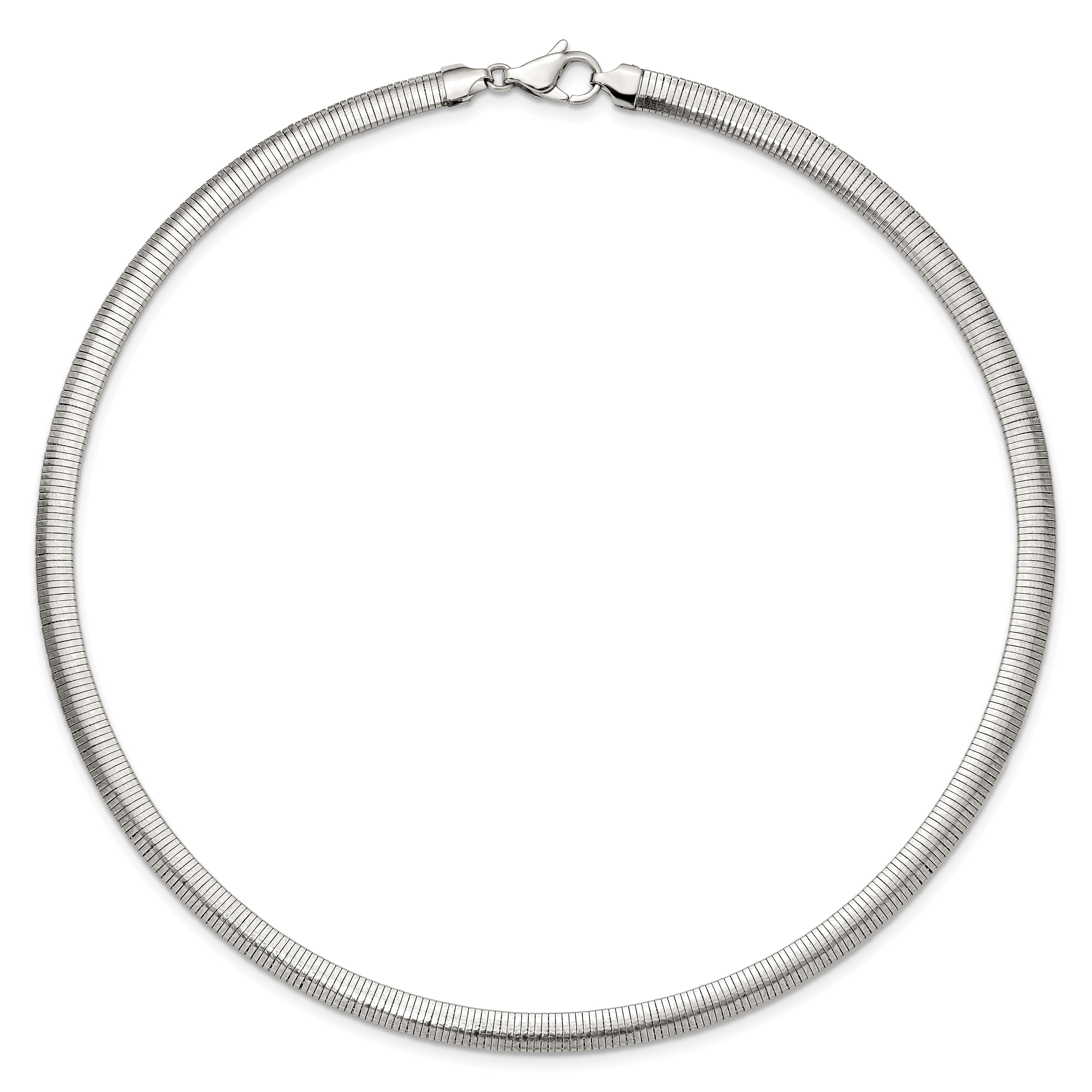 Stainless Steel Omega Necklace with Polished Finish in Gift Box