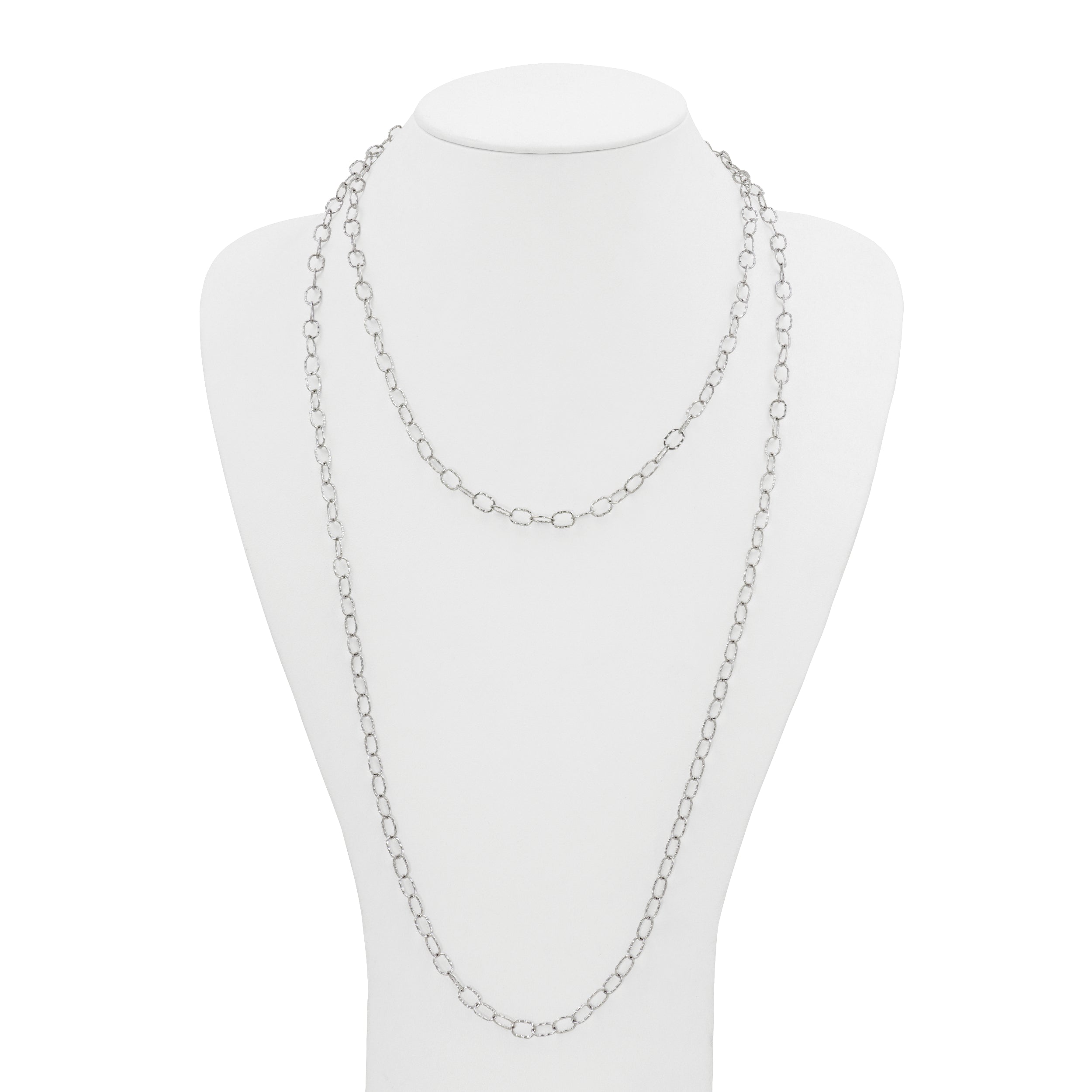 Sophia Jewelers Stainless Steel Polished Layered 28in Women's Necklace