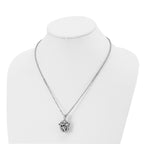 Black Agate Opening Box Necklace in Stainless Steel